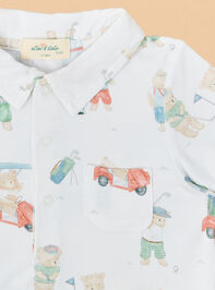 Tee Time Teddys Polo Shortie Romper Detail 2 - TULLABEE