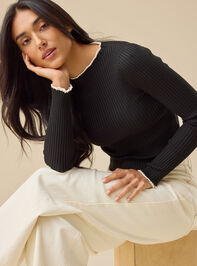 Loren Ribbed Mock-Neck Top - TULLABEE