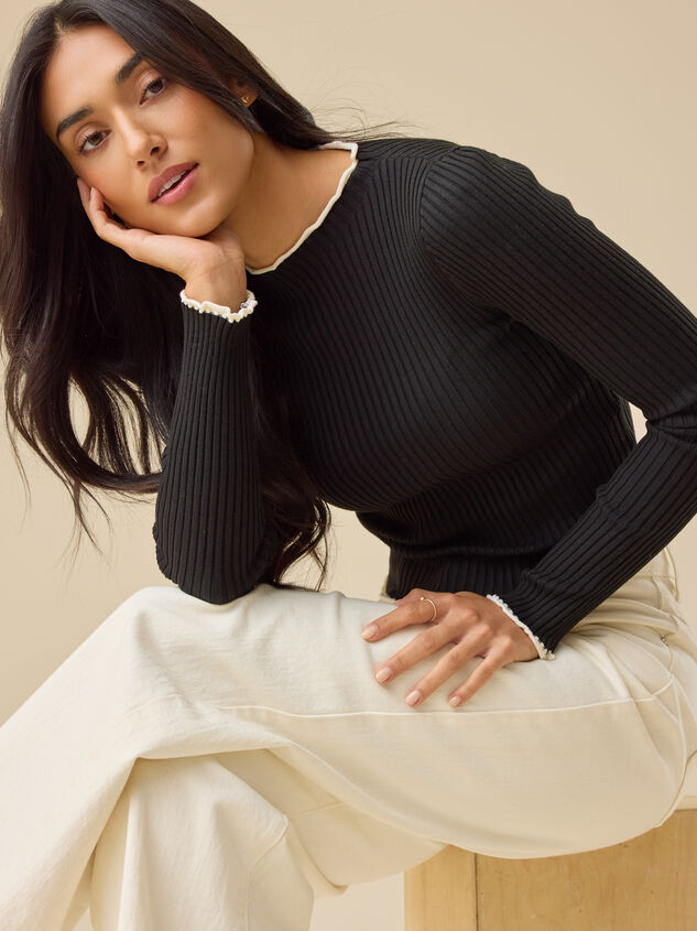 Loren Ribbed Mock-Neck Top - TULLABEE