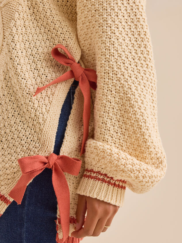Zoey Side Tie Sweater Detail 6 - TULLABEE