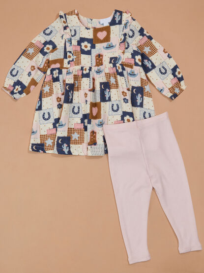 Paige Patchwork Dress and Legging Set - TULLABEE