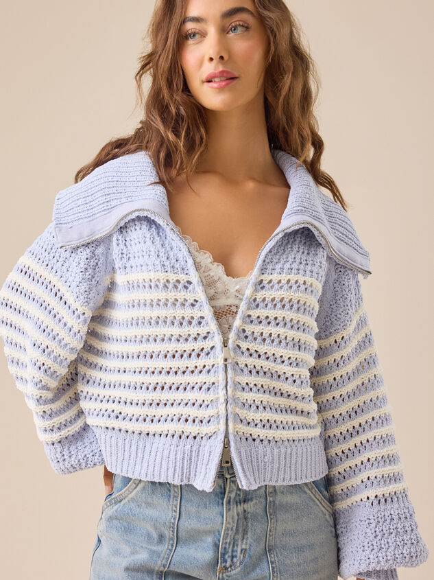 Allyson Striped Zip Up Detail 3 - TULLABEE