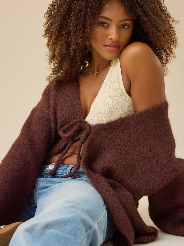 Charlotte Boxy Tie-Front Sweater Detail 3 - TULLABEE