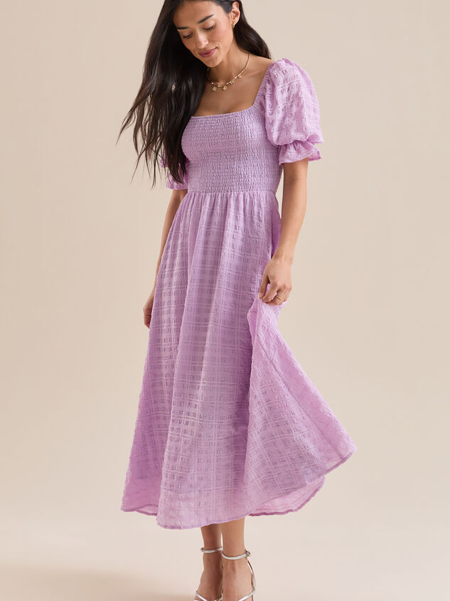 Mylee Textured Midi Dress Detail 3 - TULLABEE