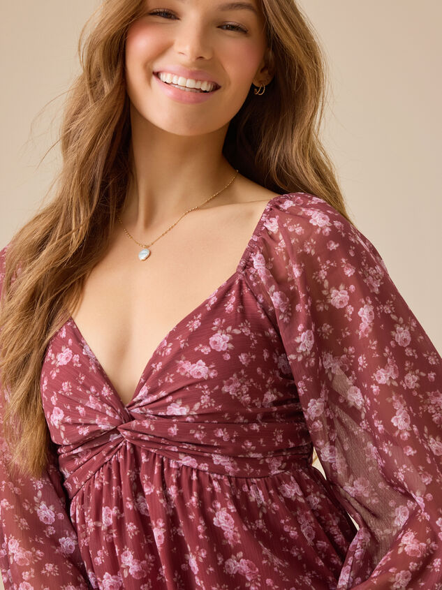 Dawysn Chiffon Mini Dress Detail 3 - TULLABEE