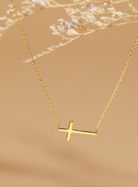 18K Gold Plated Cross Necklace - TULLABEE