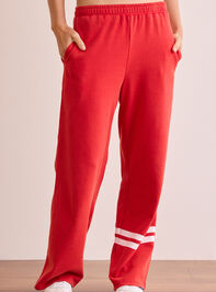 Turbo Striped Straight Leg Pant Detail 2 - TULLABEE