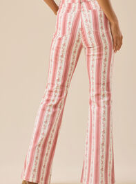 McKenzie Floral Stripe Flare Pant Detail 5 - TULLABEE