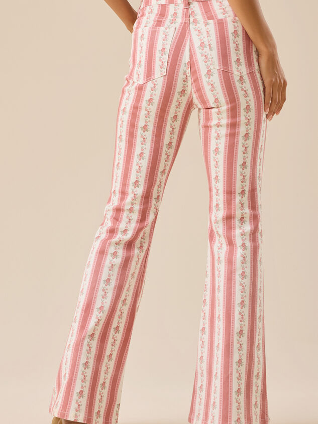 McKenzie Floral Stripe Flare Pant Detail 5 - TULLABEE