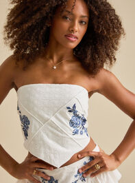 Louise Embroidered Tie-Back Tube Top - TULLABEE