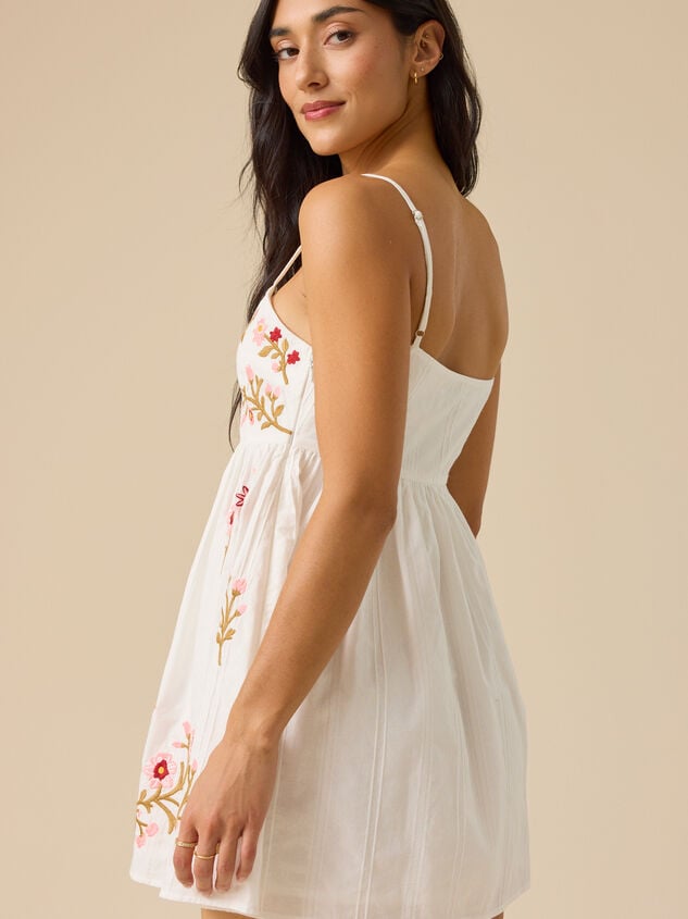Martina Embroidered Mini Dress Detail 4 - TULLABEE
