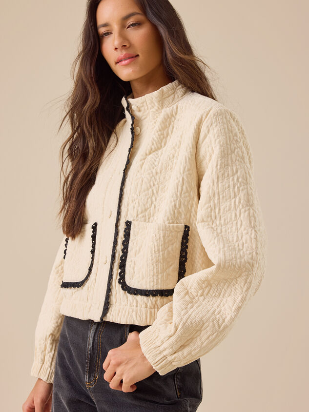 Ally Corduroy Quilted Jacket Detail 3 - TULLABEE