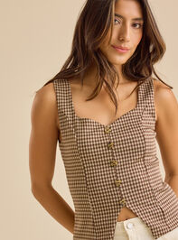 Shawn Plaid Fitted Vest Detail 2 - TULLABEE