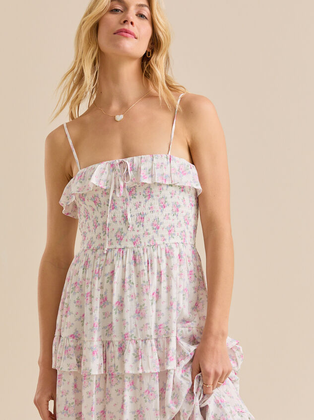 Kathy Floral Maxi Dress Detail 2 - TULLABEE
