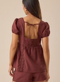 Avery Linen Top Detail 2 - TULLABEE
