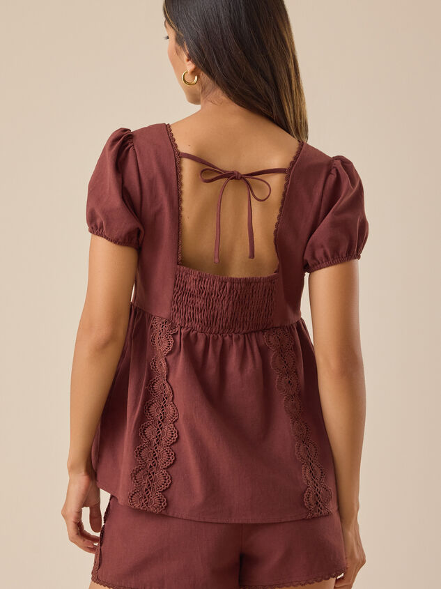 Avery Linen Top Detail 2 - TULLABEE