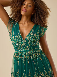 Kalli Flutter Sleeve Embroidered Dress Detail 3 - TULLABEE