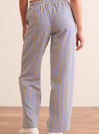 Unwind Striped Lounge Pants Detail 5 - TULLABEE