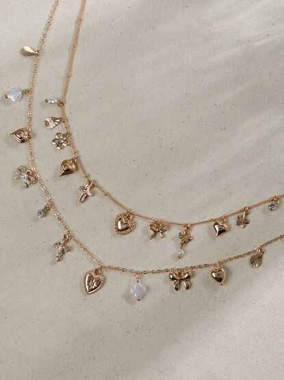 Dainty Charm Layered Necklace - TULLABEE