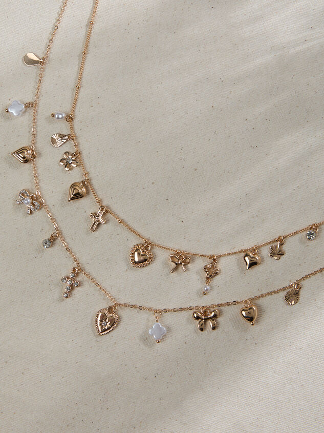 Dainty Charm Layered Necklace Detail 2 - TULLABEE