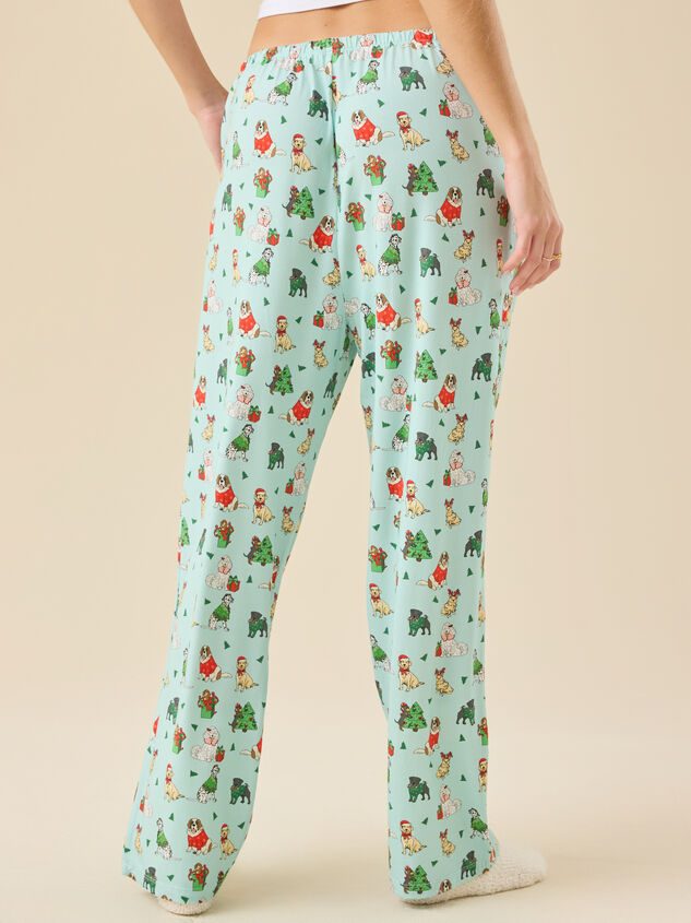 Festive Pups Pajama Pant Detail 5 - TULLABEE