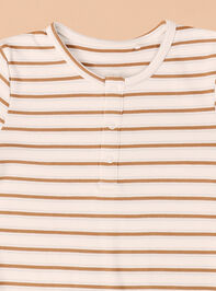 Samuel Stripe Henley Top Detail 2 - TULLABEE