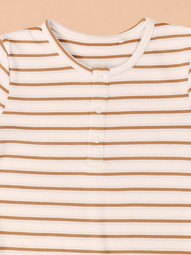 Samuel Stripe Henley Top Detail 2 - TULLABEE