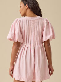 Evie Puff Sleeve Denim Romper Detail 6 - TULLABEE