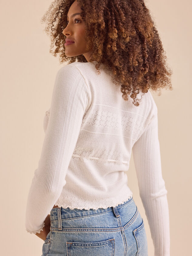 Stevie Ruffle Trim Sweater Detail 5 - TULLABEE