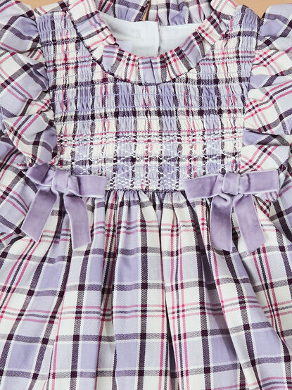 Violet Plaid Baby Dress - TULLABEE