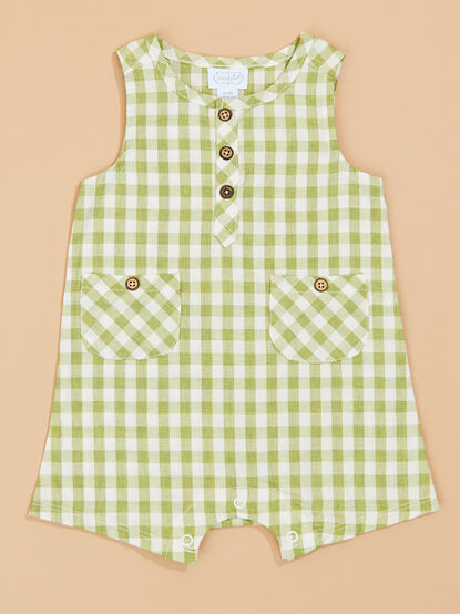 Buddy Gingham Romper by Mud Pie - TULLABEE