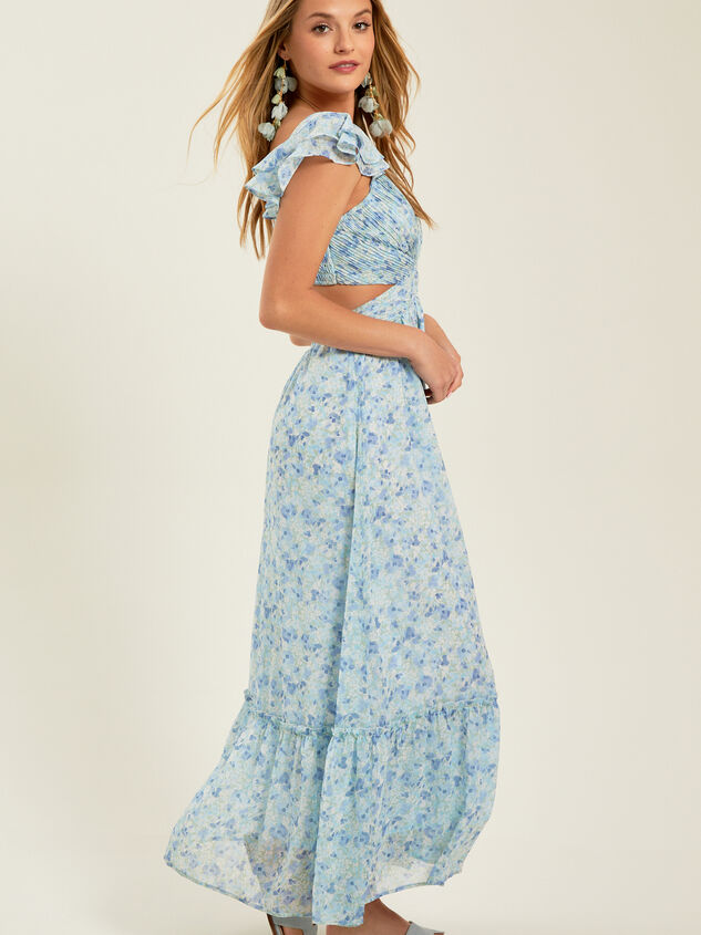 Sariah Floral Cutout Maxi Dress Detail 4 - TULLABEE