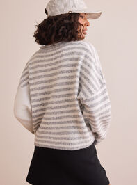 Power To The Stripe Cardigan Detail 4 - TULLABEE