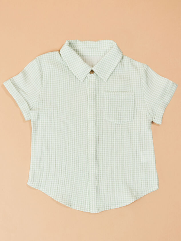 Kyle Gingham Button Down Shirt Detail 2 - TULLABEE