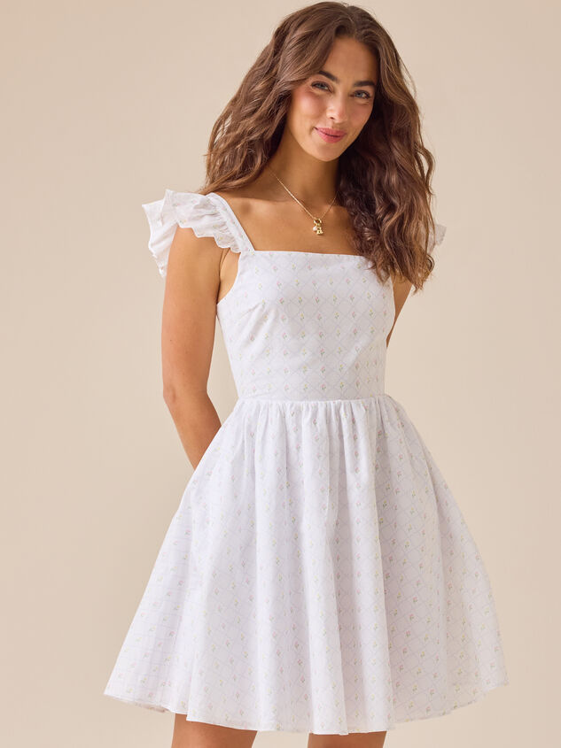 Leanna Flutter Sleeve Mama Dress Detail 3 - TULLABEE