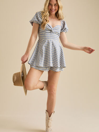 Elara Gingham Romper - TULLABEE