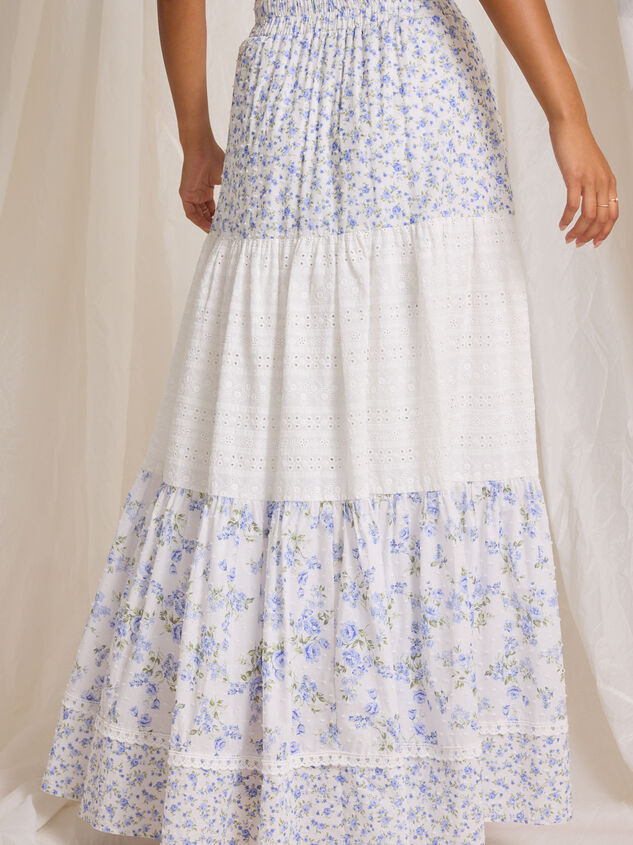 Kairo Floral Midi Skirt Detail 6 - TULLABEE