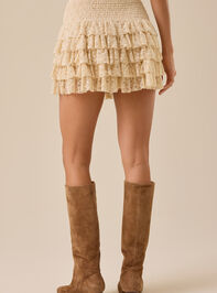 Camila Tiered Lace Mini Skirt Detail 5 - TULLABEE