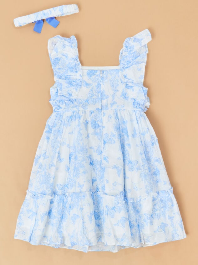 Serene Sky Toddler Dress Detail 3 - TULLABEE