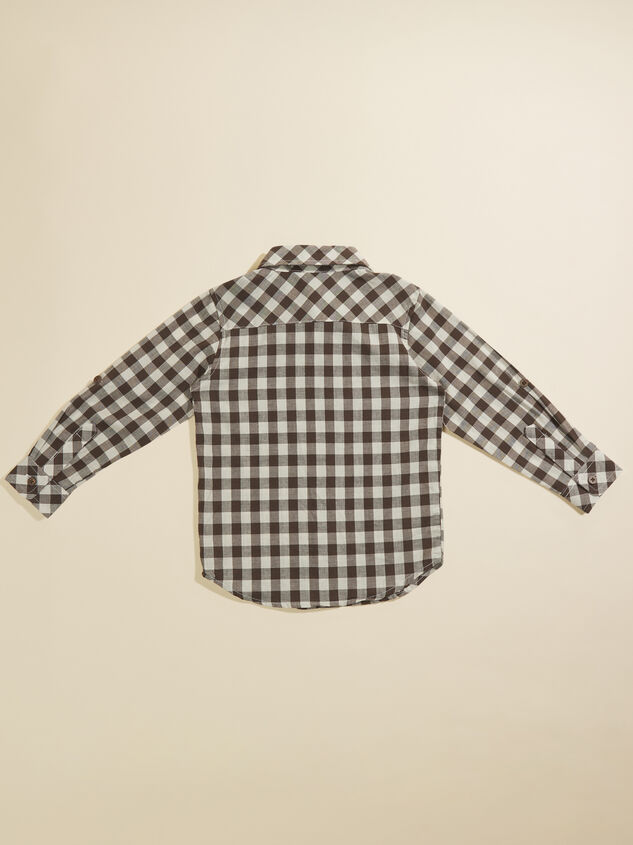 Atwood Toddler Plaid Button-Down by Me + Henry Detail 2 - TULLABEE