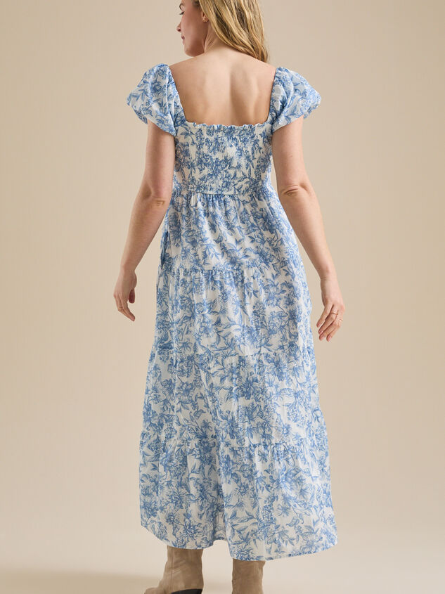 Addison Floral Midi Dress Detail 5 - TULLABEE