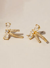 18K Gold Dipped Glitz Bow Earrings Detail 2 - TULLABEE