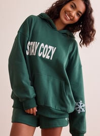 Stay Cozy Embroidered Hoodie Detail 3 - TULLABEE