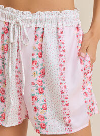 Rose Floral Sleep Shorts Detail 2 - TULLABEE