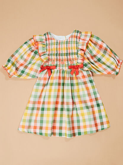 October Plaid Toddler Dress - TULLABEE