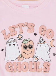 Let's Go Ghouls Toddler Sweatshirt Detail 2 - TULLABEE