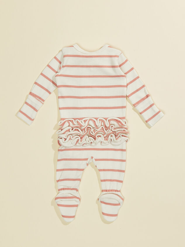 Gianna Stripe Ruffle Footie Detail 2 - TULLABEE