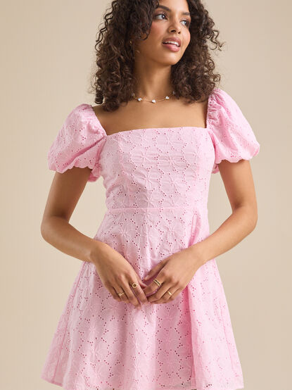 Josie Eyelet Mini Dress - TULLABEE