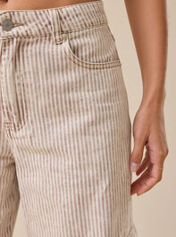 Ellis Pinstripe Cargo Pants Detail 3 - TULLABEE