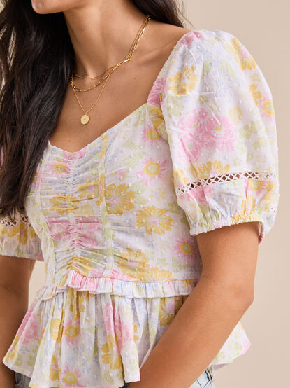 Monica Floral Babydoll Top - TULLABEE